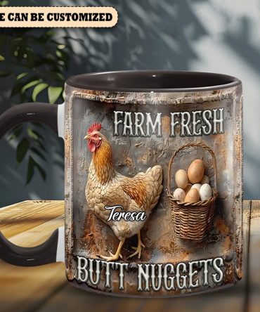 Farm Fresh Butt Nuggets - Personalized Chicken Accent Mug