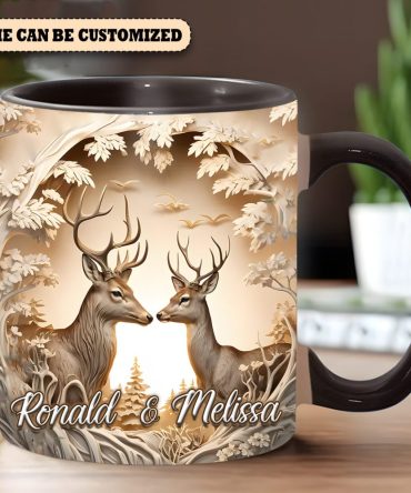 Personalized Deers Love Accent Mug