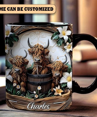 Highland Cow - Personalized Cow Accent Mug