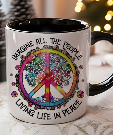 Hippie Tree Imagine All The People - Hippie Accent Mug
