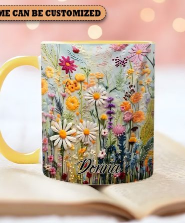 Personalized Beautiful Flowers Accent Mug