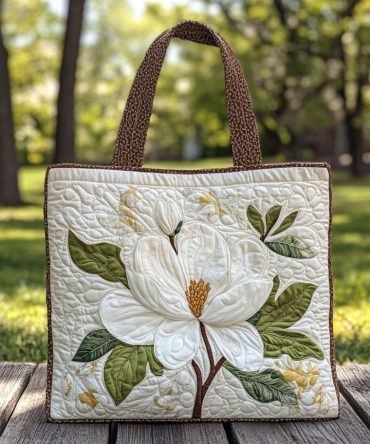 Magnolia Reflections Quilted Tote Bag