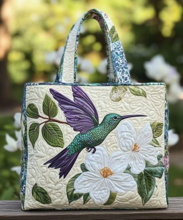 Magnolia Wings Quilted Tote Bag