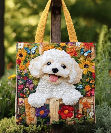 Maltipoo Bliss Quilted Tote Bag