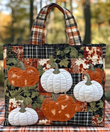 Maple Ember Quilted Tote Bag