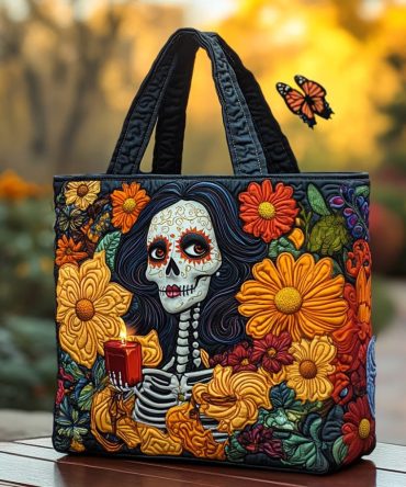 Marigold Memories Quilted Tote Bag