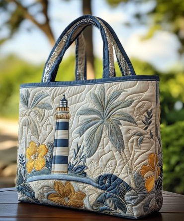 Marine Tower Quilted Tote Bag