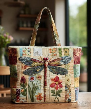 Meadow Glider Quilted Tote Bag