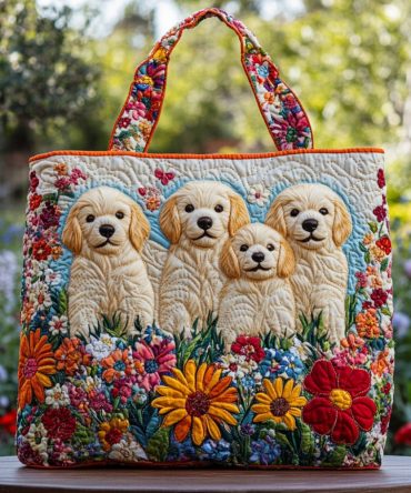 Meadow Joy Quilted Tote Bag