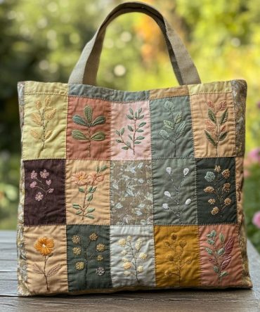 Meadow Path Quilted Tote Bag