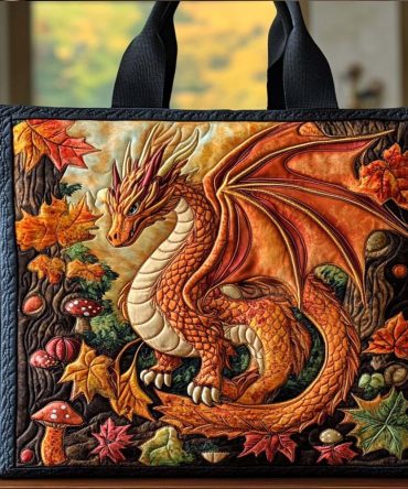 Midnight Dragon Sky Quilted Tote Bag