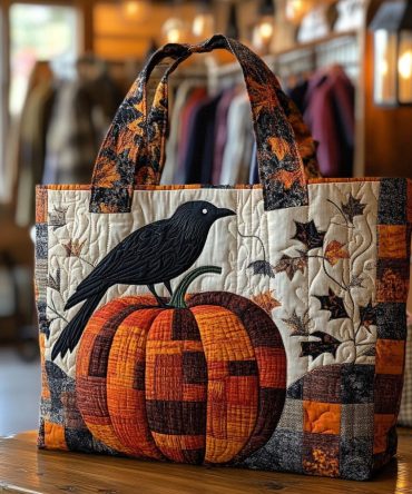 Midnight Harvest Quilted Tote Bag