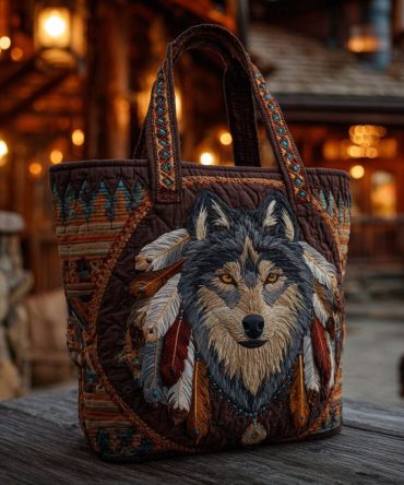 Midnight Howl Quilted Tote Bag