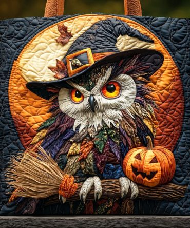 Midnight Owl Quilted Tote Bag