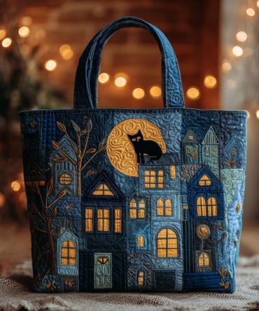 Midnight Whisper Quilted Tote Bag