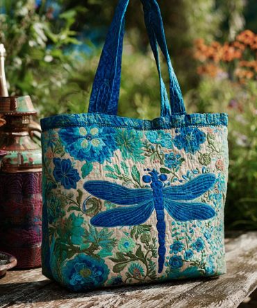 Misty Flutter Quilted Tote Bag