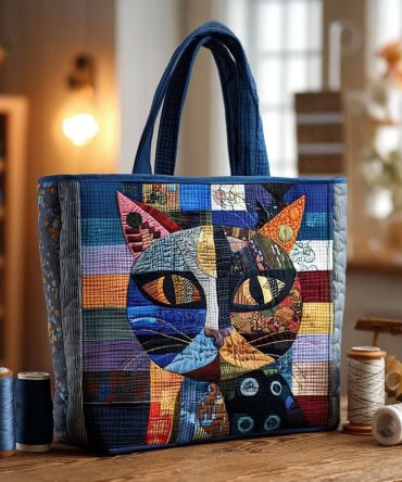 Moonlit Mosaic Quilted Tote Bag