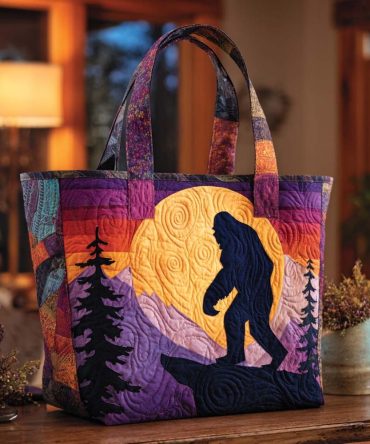 Mystic Bigfoot Path Quilted Tote Bag