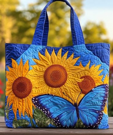Mystic Butterfly Quilted Tote Bag