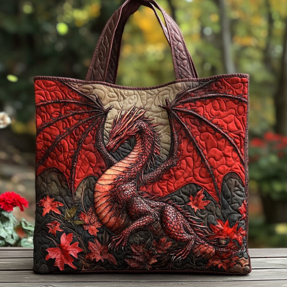 Dragon Quilted Tote Bag - Image 2
