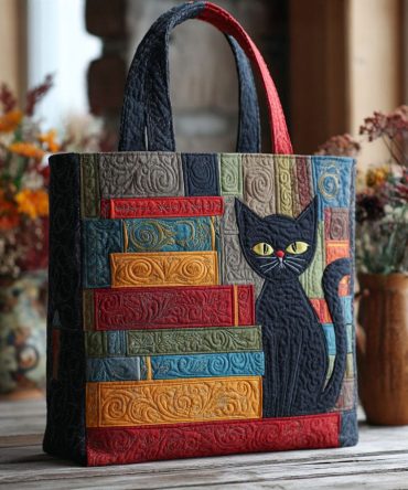 Mystic Meow Quilted Tote Bag