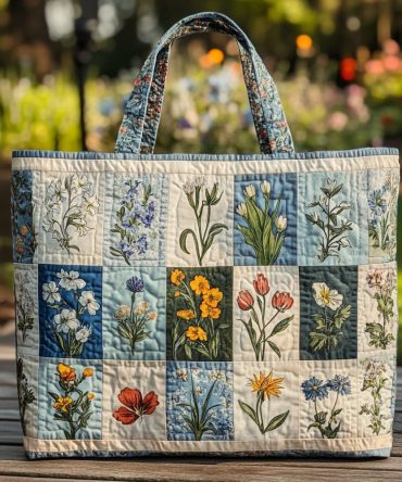 Nature Patch Quilted Tote Bag