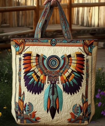 Nest Of Feathers Quilted Tote Bag