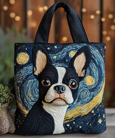Night Gaze Quilted Tote Bag