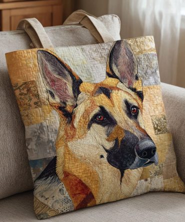 Noble German Shepherd Quilted Tote Bag