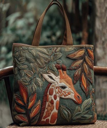 Noble Giraffe Quilted Tote Bag