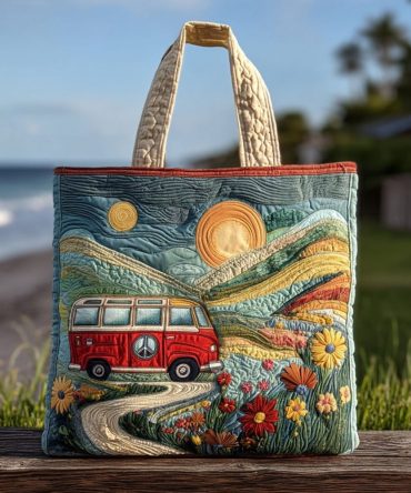 Open Road Bloom Quilted Tote Bag