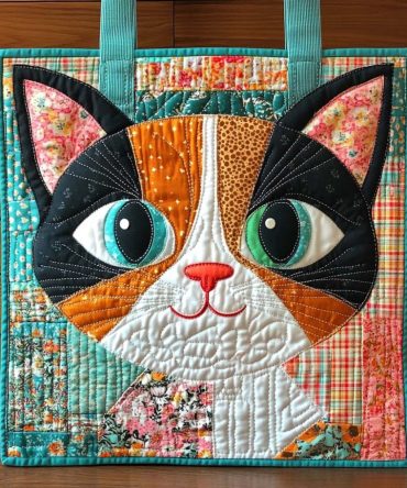 Patchwork Calico Charm Quilted Tote Bag