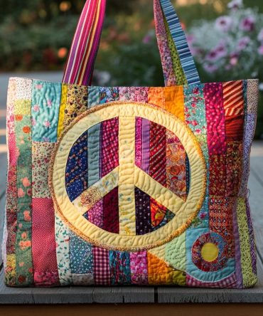 Path To Peace Quilted Tote Bag