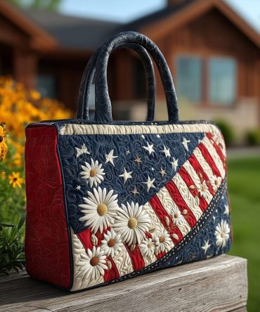 Patriotic Posies Quilted Tote Bag