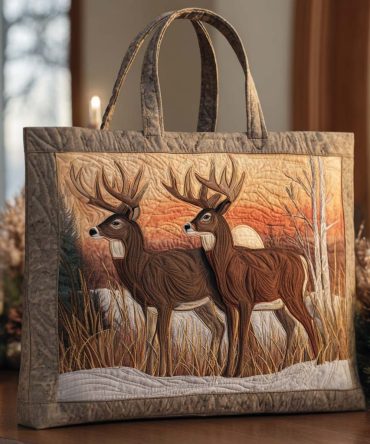 Peaceful Woods Quilted Tote Bag