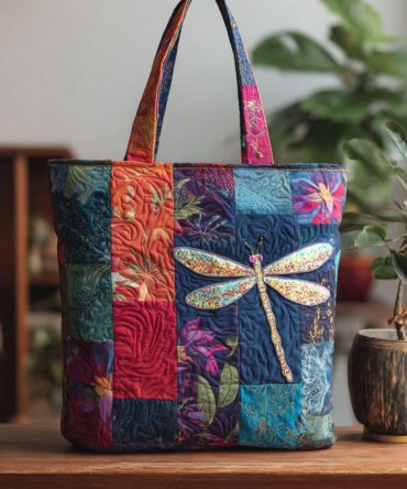 Petal Dancer Quilted Tote Bag