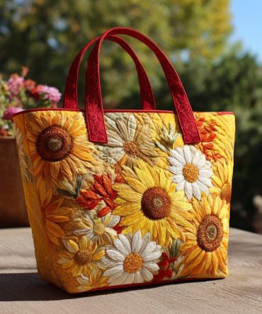 Petal Joy Quilted Tote Bag