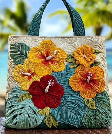 Petal Shine Quilted Tote Bag