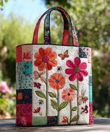 Petal Spirit Quilted Tote Bag