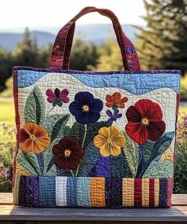 Petals Of Memory Quilted Tote Bag