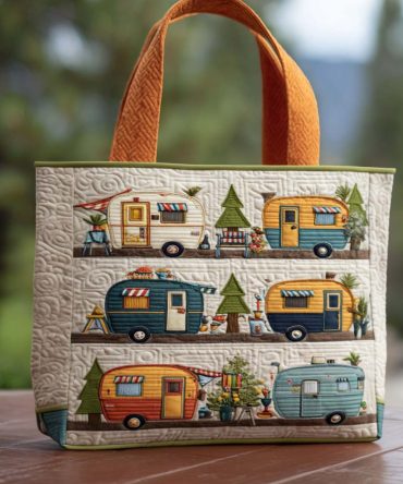 Pinewood Escape Quilted Tote Bag