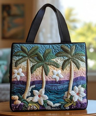 Plumeria Charm Quilted Tote Bag