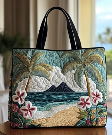 Plumeria Petals Quilted Tote Bag