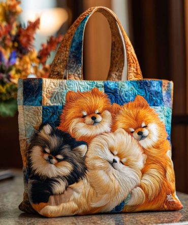 Pom Cozy Pile Quilted Tote Bag