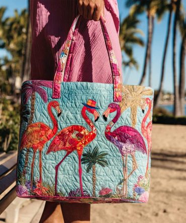 Posh Pink Walk Quilted Tote Bag