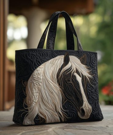 Prairie Horse Quilted Tote Bag