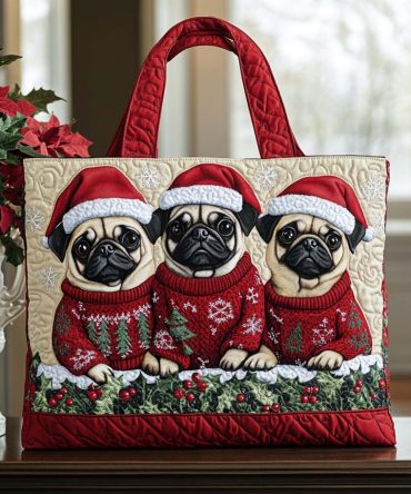 Pug Spirit Quilted Tote Bag