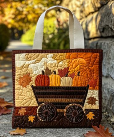 Pumpkin Path Quilted Tote Bag