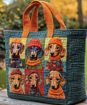 Pup Parade Quilted Tote Bag