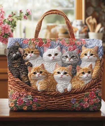 Cat Quilted Tote Bag